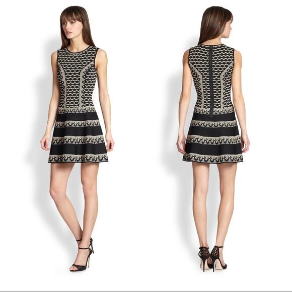 BCBGMAXAZRIA Wilma Jacquard Fit & Flare Dress Size XS NWOT - Picture 2 of 12